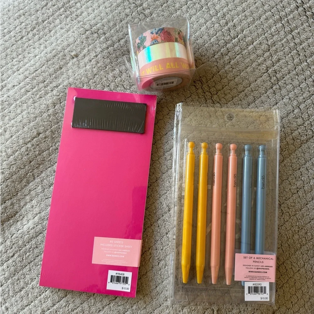 Ban.do Notepad Mechanical Pencil Paper Tape Bundle